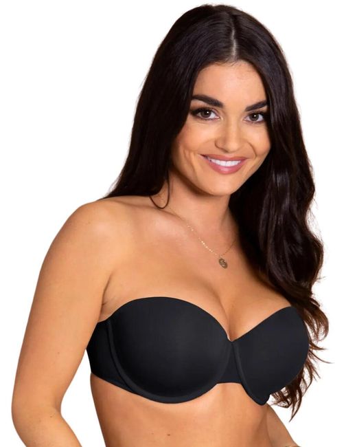 Pour Moi Black 26000 Definitions Push Up Strapless Bra