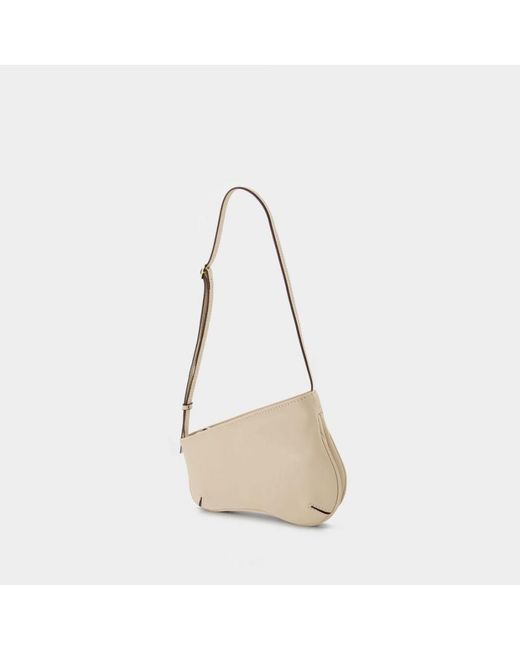 MANU Atelier White Mini Curve Hobo Bag - - Ivory - Leather