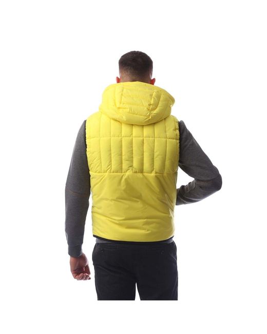 Boss Yellow Cashton Hooded Solid Patterned Gilet for men