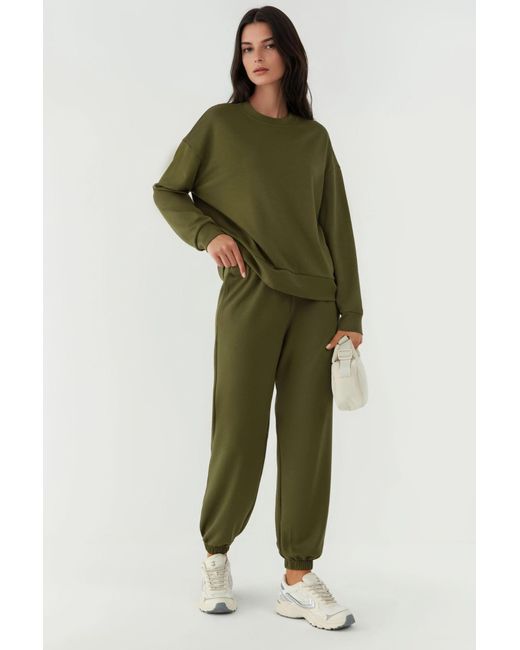 Hiccup Elastische Taille Modal Touch Joggingbroek in het Green