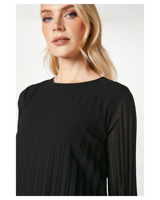 PRINCIPLES Black Graduated Pleat Shift Dress