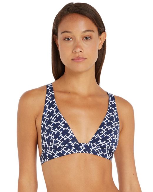 Tommy Hilfiger Blue Uw0Uw04112 Triangle Bikini Top