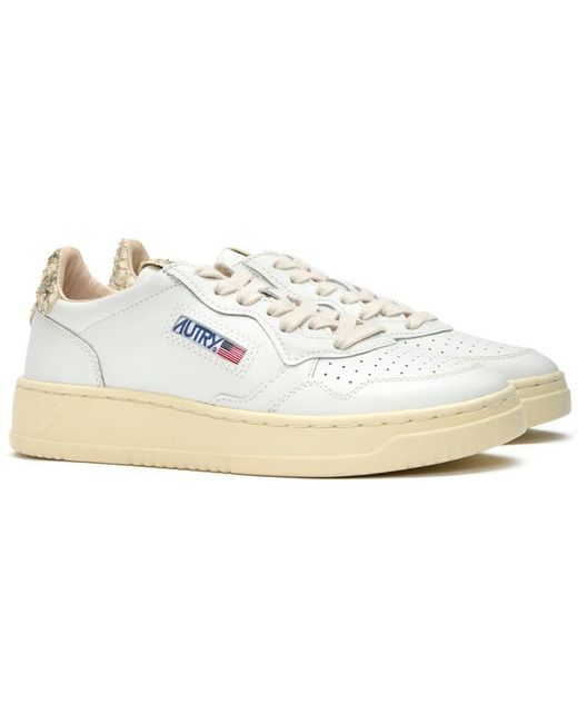 Autry White Medalist Low Trainers