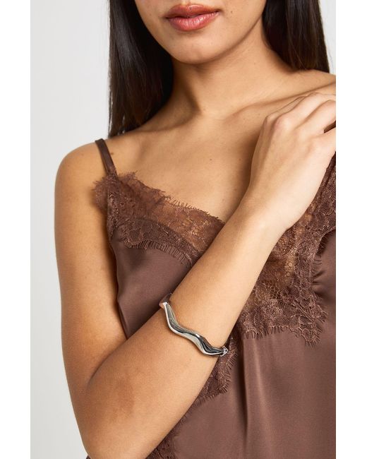 Boohoo Black Abstract Snap Bangle