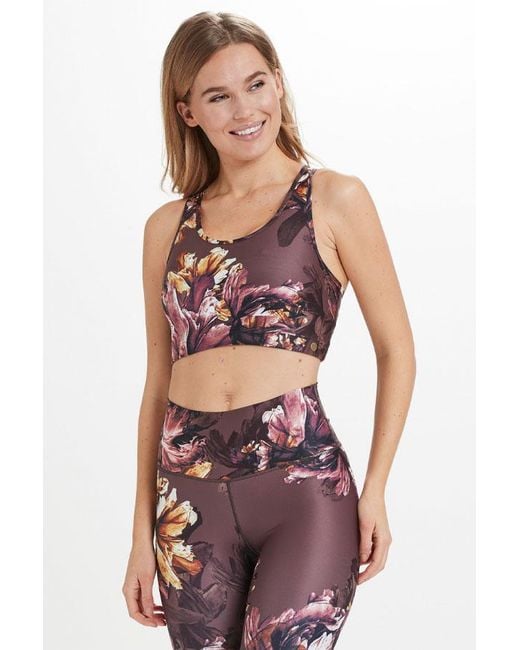 Sosandar Purple France Floral Racerback Sports Bra