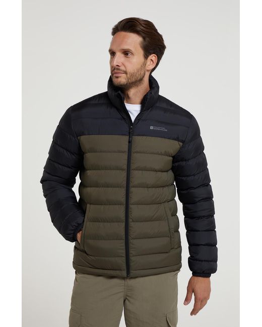 Mountain Warehouse Gray Seasons' Printed Padded Jacket Water Resistant Winter Coat for men