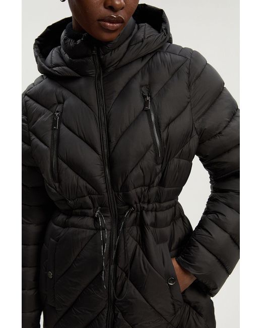 Karen Millen Black Lightweight Knee Length Packable Coat