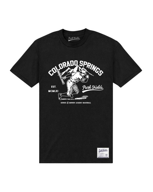 Park Fields Black Colorado Springs T-Shirt Cotton