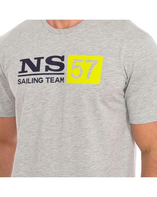 North Sails Gray Short Sleeve T-Shirt 9024050 for men