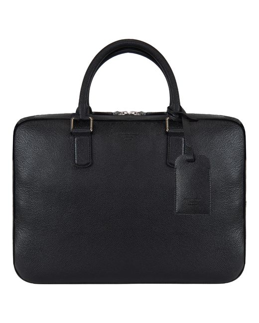 Giorgio Armani Black Briefcase Bag Leather