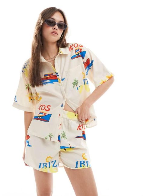 Pieces Natural High Waist Short Co-Ord