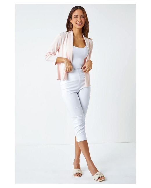 Roman White Cropped Knitted Shrug