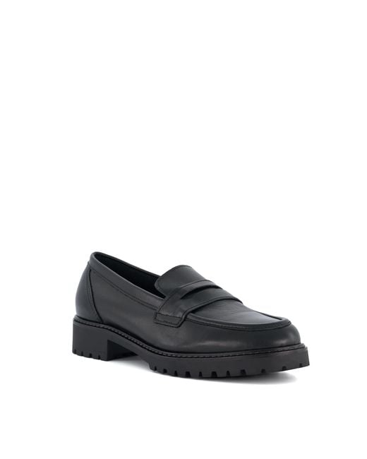 Dune Black Wf Gild Wide Fit Cleated Penny Loafers