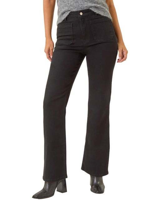 D.u.s.k Black Front Pocket Bootcut Jeans