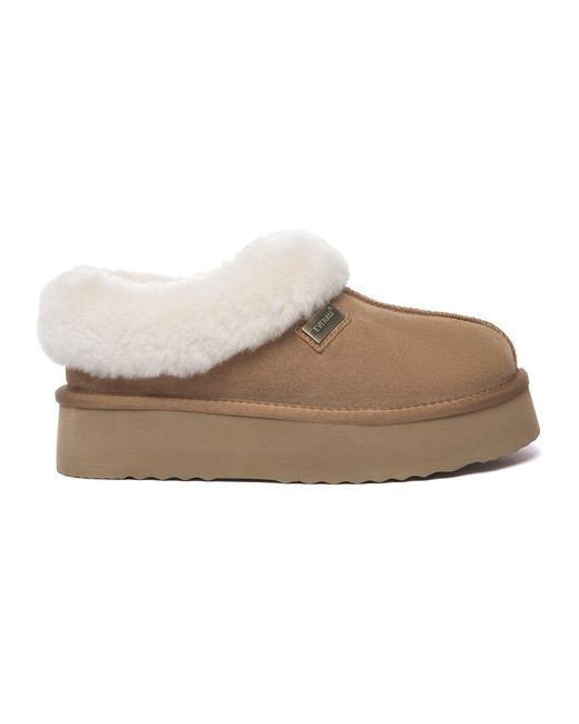 EverAu Australia Brown Ever Au Topknot Leather Slippers
