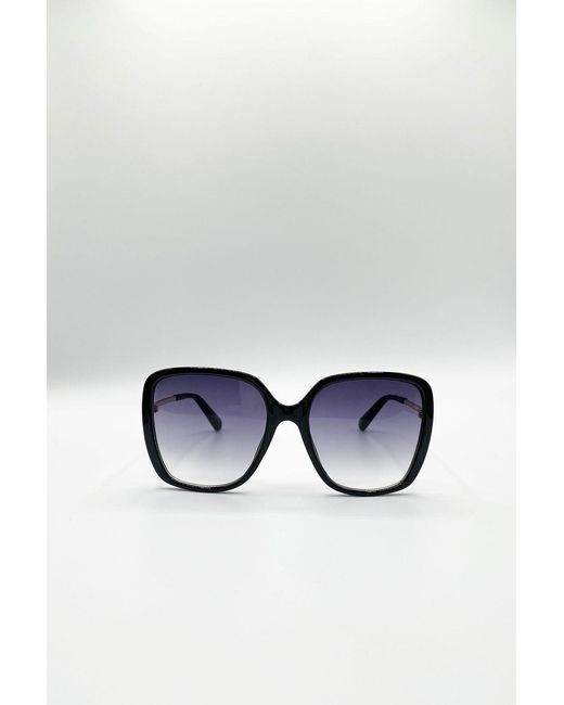 SVNX Black Oversized Square Sunglasses