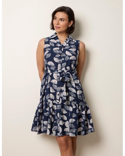 Blue Vanilla Blue Sleeveless Shirt Dress
