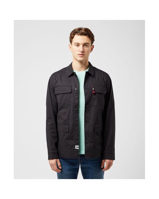 Scotch & Soda Black Poplin Overshirt for men