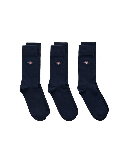 Gant Blue 3-Pack Shield Logo Socks for men