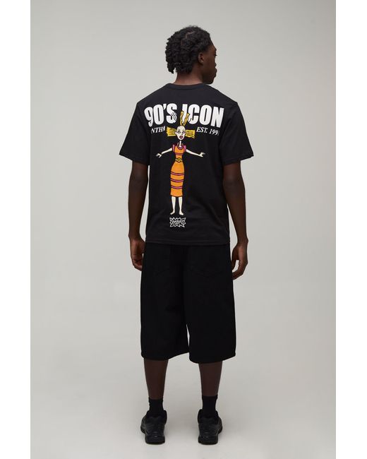 BoohooMAN Black Regular Rugrats Cynthia License Print T-Shirt for men