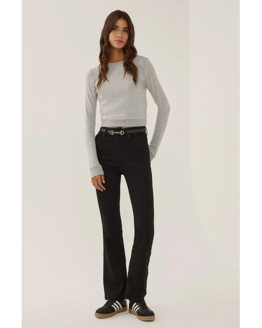 Hiccup Gray Slim Fit Crew Neck Blouse