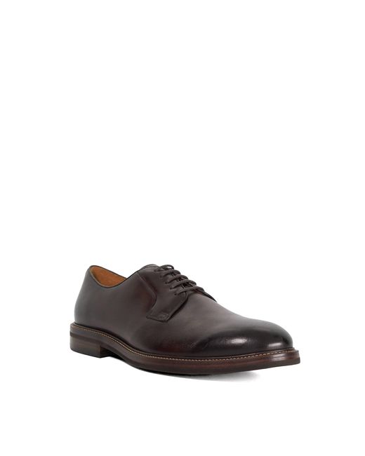 Dune Brown Siril Leather Gibson Shoes for men