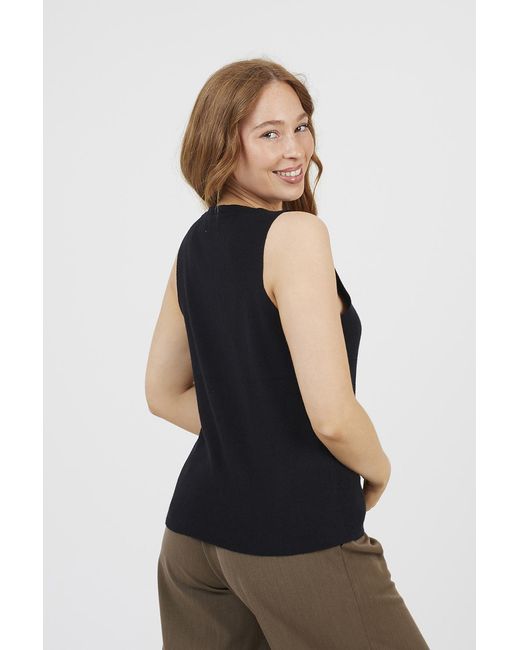 Brave Soul Black Button Through Knitted Waistcoat