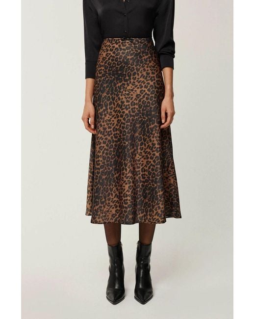 Hiccup Multicolor Leopard Print Midi Skirt