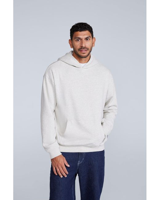 Mountain Warehouse White 'Icon' Logo Drop Shoulder Hoodie With Kangaroo Pocket Warm Sweatshirt Cotton for men