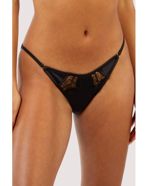 Playful Promises Black Wren Satin And Lace Tanga Brief