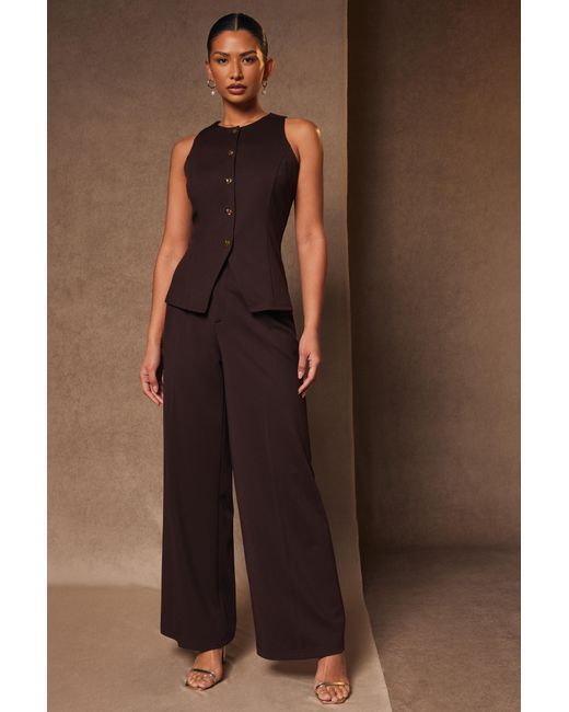 Quiz Brown Wide Leg Trousers