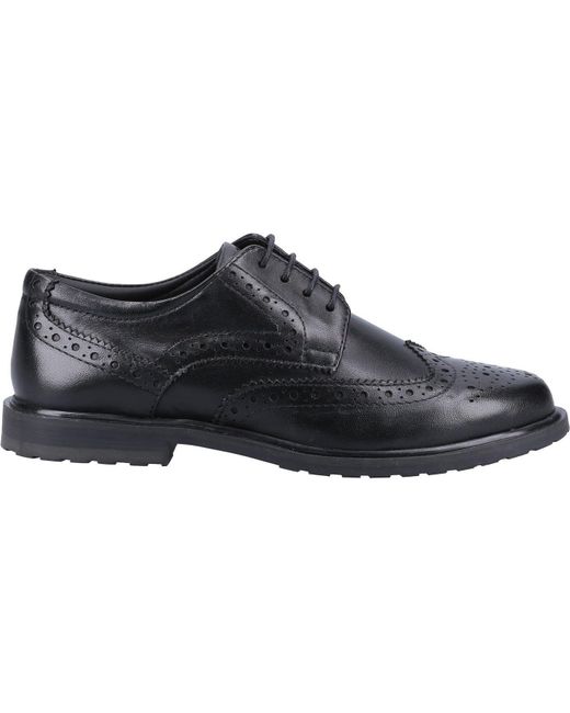 Hush Puppies Black Ladies Verity Leather Brogues Patent)