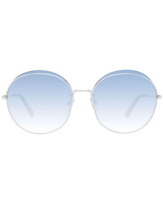 Bally Blue Round Metal Sunglasses With Gradient Lenses