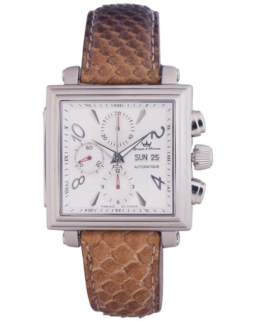 Yonger Gray Leather Band With Dial Watch for men