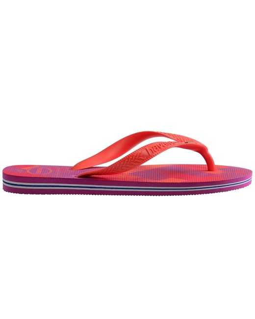 Havaianas Red Hav. Brasil Fresh Leaf Flip Flops