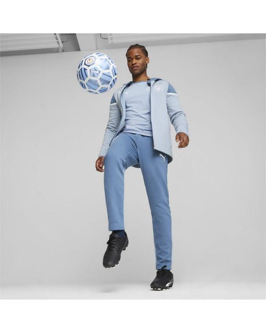 PUMA Manchester City Football Casual Hooded Jacket in Blue for Men Lyst UK