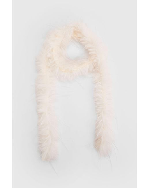 Boohoo White Faux Feather Boa