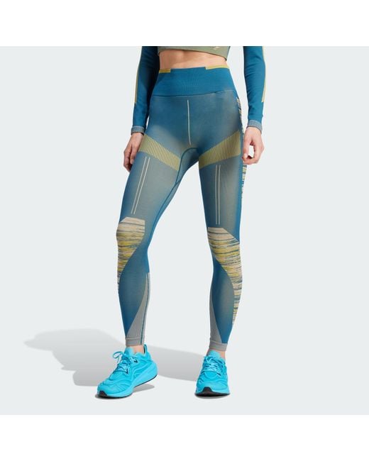 Adidas By Stella McCartney Blue Truestrength Seamless Yoga Leggings