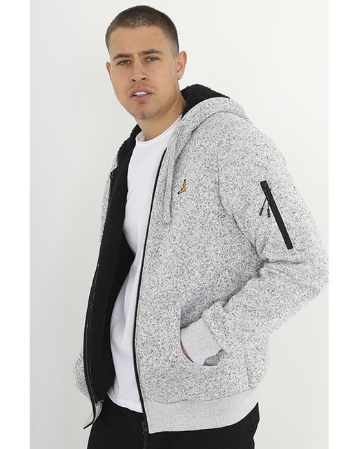 Brave Soul Gray 'Rackham' Zip Through Hoodie for men