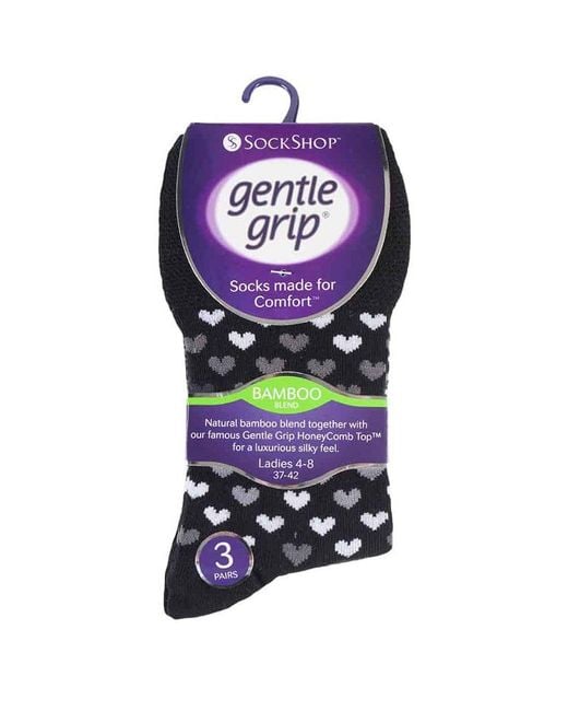 Gentle Grip Black Sock Shop