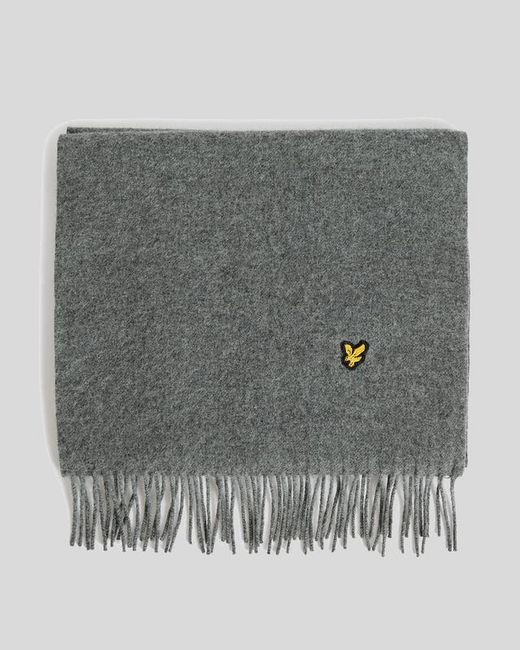 Lyle & Scott Gray Lambswool Blend Scarf