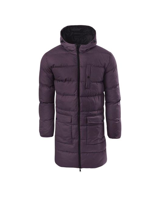 Soulstar Purple Ag04 Longline Padded Puffer Jacket for men