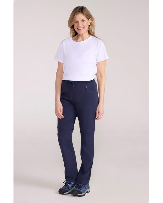 Mountain Warehouse Blue 'Explorer' Trousers Quick Drying Uv Protection Hiking Pants Polyamide