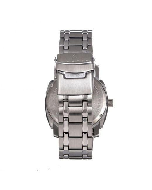 Nautis Metallic Stealth Bracelet Watch W/Day/Date for men