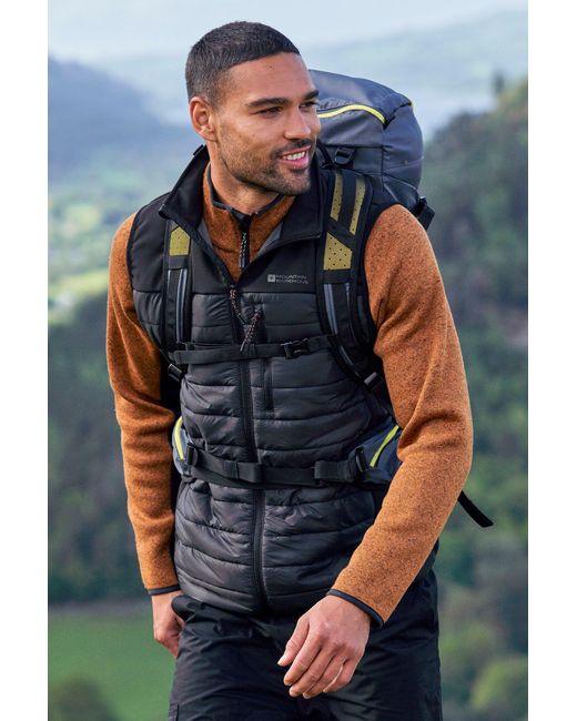 Mountain Warehouse Blue 'Turbine' Padded Gilet Water Resistant Hiking Jacket Polyamide for men