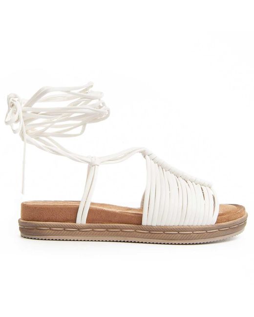 Montevita White Flat Sandal Strips2