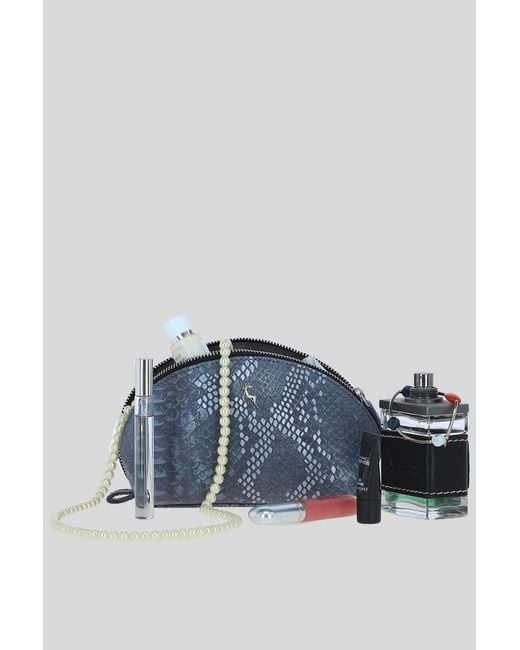 Ashwood Leather Blue 'Philippa' Real Makeup Bag