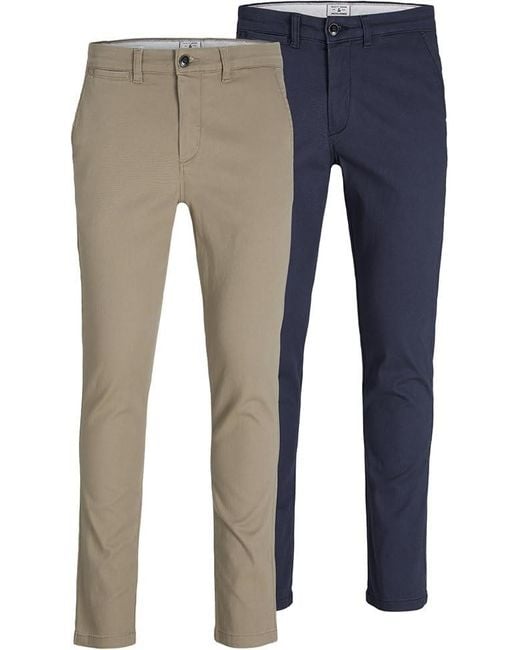 Jack & Jones Blue 2-Pack Slim Fit Chinos for men