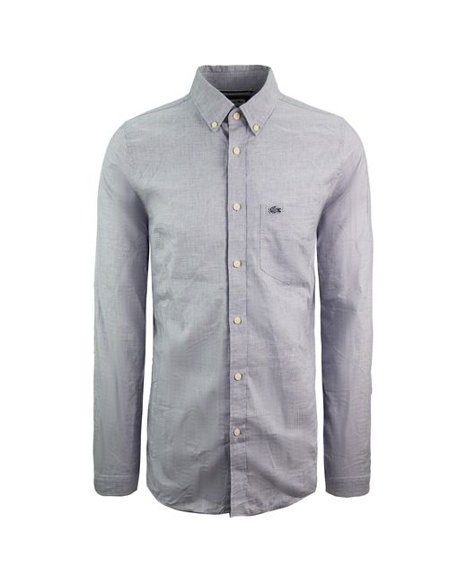 Lacoste Blue Woven Slim Fit Shirt Cotton for men