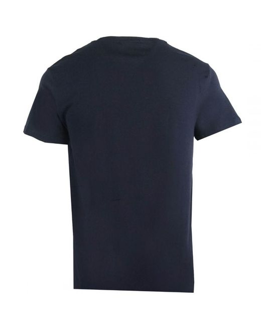 Aquascutum Blue Aldis Check Logo T-Shirt By for men